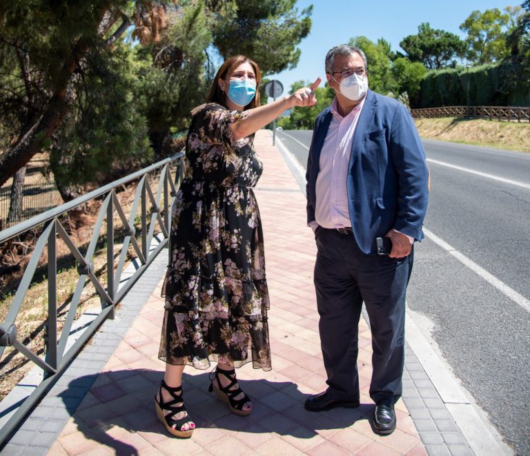 Terminan los trabajos de la M-508: aceras, rotonda y aparcamiento